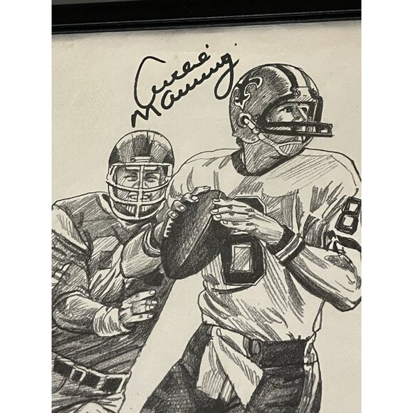 Vtg 1981 Archie Manning Autographed New Orleans Saints Framed Sharpie Signed - Picture 9 of 15